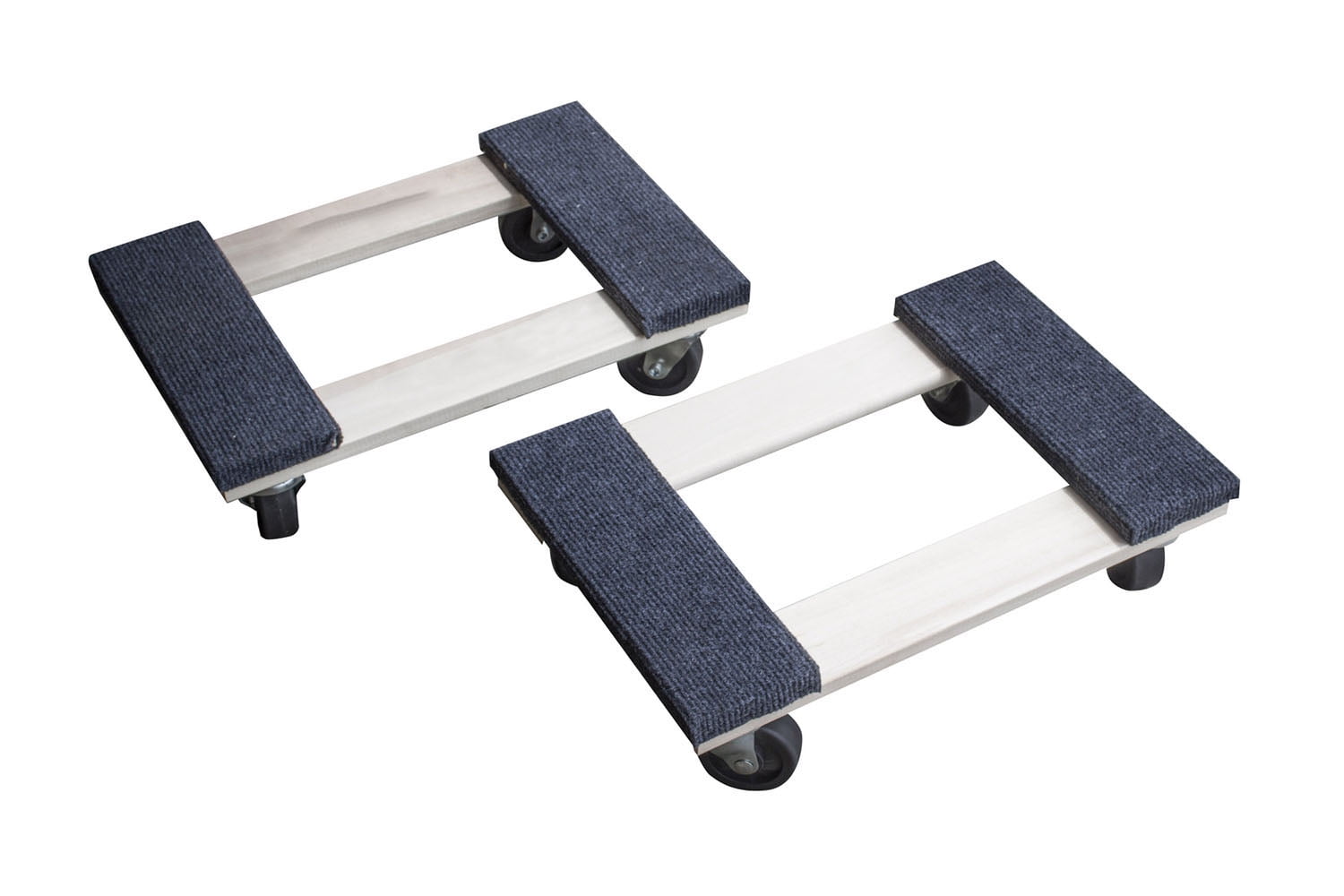 Offex Compact 18" Furniture Dolly with Wood Base and Carpeted Pad, 2