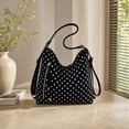 thumbnail image 3 of JGTDBPO Tote Bag Detachable Polka Dot Pattern Fabric Shoulder Bag with Strap Zipper Pocket Casual Daily Handbag 10x10 in, 3 of 6