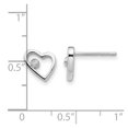 thumbnail image 2 of Bezel Polished Post White Ice .02ct Diamond Love Heart Earrings 8x9mm Wide Stud Earring for Women, 2 of 2