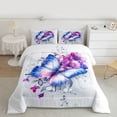 thumbnail image 2 of Castle Fairy Gradient Butterflies Queen Comforter Set,Chic Flower Bedding Comforter Set, 2 of 8