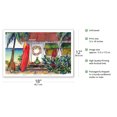 thumbnail image 2 of Holiday at the Surf Shack - Hawaiian Beach House (Hale) at Christmas - From an Original Hawaii Watercolor Painting by Peggy Chun - Master Art Print (Unframed) 12in x 18in, 2 of 4