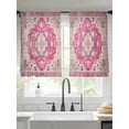 thumbnail image 2 of Boho Pink Sheer Curtains 45 Inch Length 2 Panels Set for Living Room/Bedroom, Middle Century Boho Geometric Abstract Southwestern Curtain Drapes Rod Pocket Curtains Window Treatment 52''x45''x2, 2 of 7