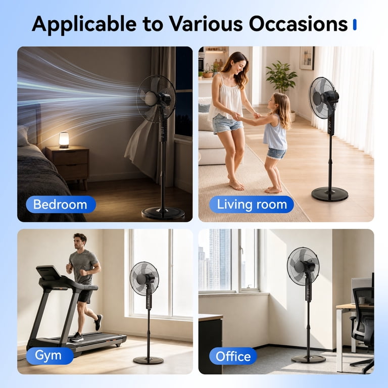 Goosiay 16" Pedestal Fan with Remote, 10-Hour Timer photo 8