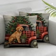 thumbnail image 3 of BANET Throw Pillow Covers Set of 2 Merry Christmas Pillow Cover with Dog Cushion Cover Farmhouse Decorative Throw Pillow Case (2Pack) 22x22in, 3 of 7