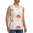 thumbnail image 2 of Bixox Men's Flat Mushrooms Printed Shirt Sleeveless Fitness Tank Top-X-Large, 2 of 7