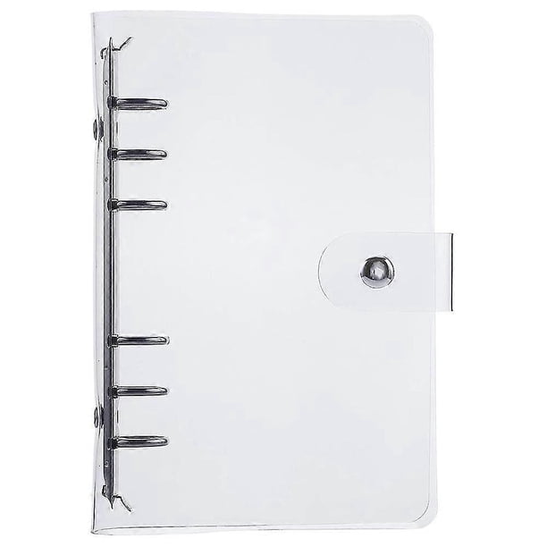 Clear PVC A6 Refillable Binder Cover 6-Ring Personal Notebook Budget Binder Cover for Cash Envelopes