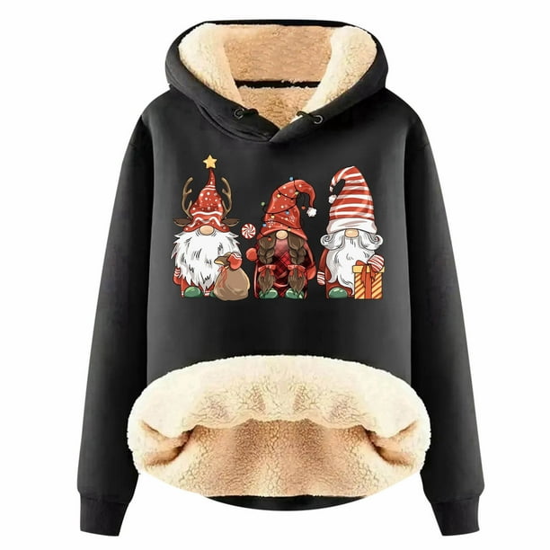 WILLBEST Sudadera con Capucha Estampada Navideña para Mujer X-Grande