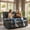 Gray, variant on Leather Loveseat Recliner with Massage/Heat, Oversized Recliner Couch & Reclining Loveseat with Cup Holders/Pillow, Manual Reclining Sofa For Living Room/Rv/Home Theater Seating