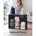 thumbnail image 4 of Cesto de ropa SOLEDI 180 L con tapa y 3 secciones, color negro, 4 of 9