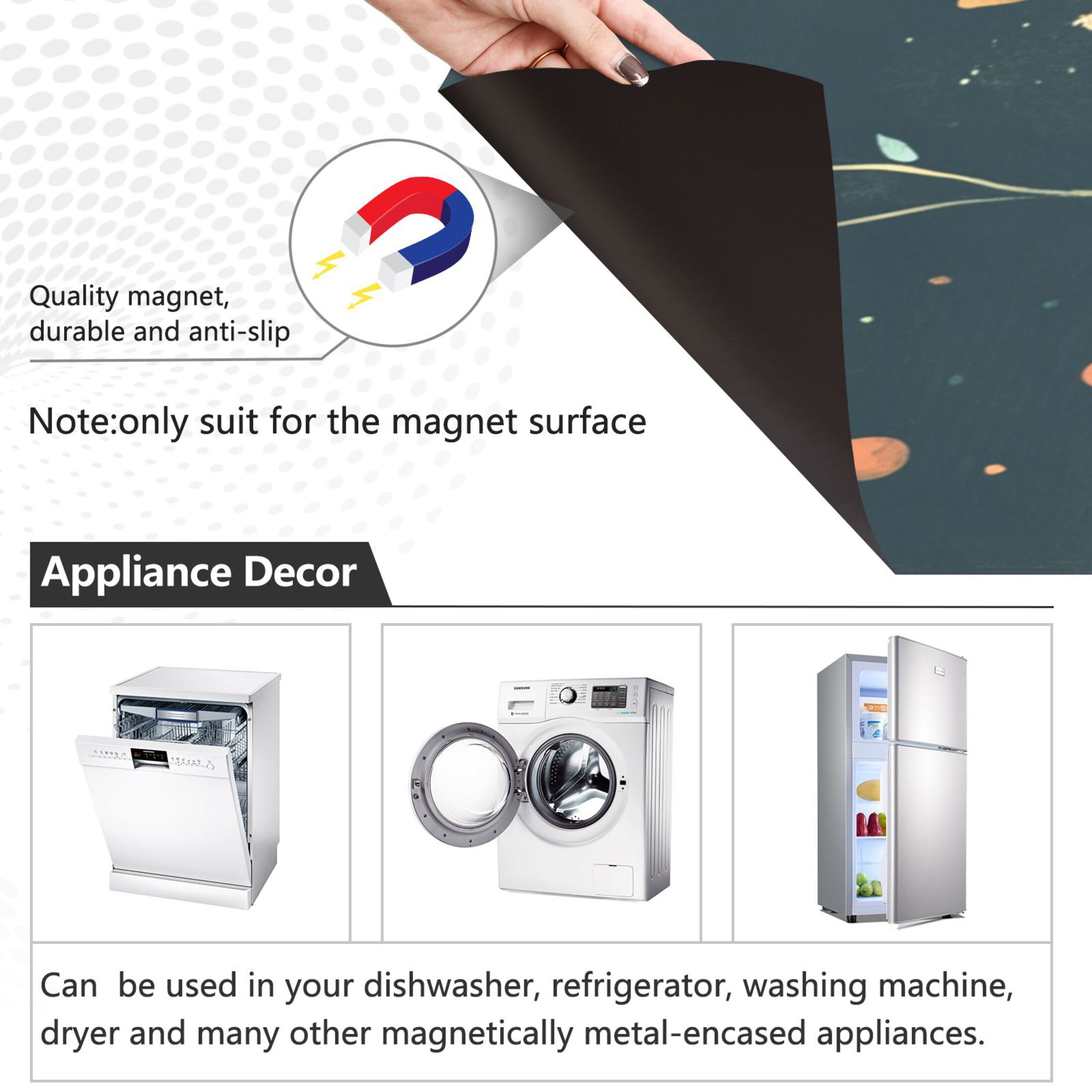 Dishwasher Magnetic Sticker 23x26 Inch Refrigerator Magnetic Sticker Washing Machine Magnetic Sticker Kitchen Panel Magnetic Sticker Home Decor White Cartoon Chicken