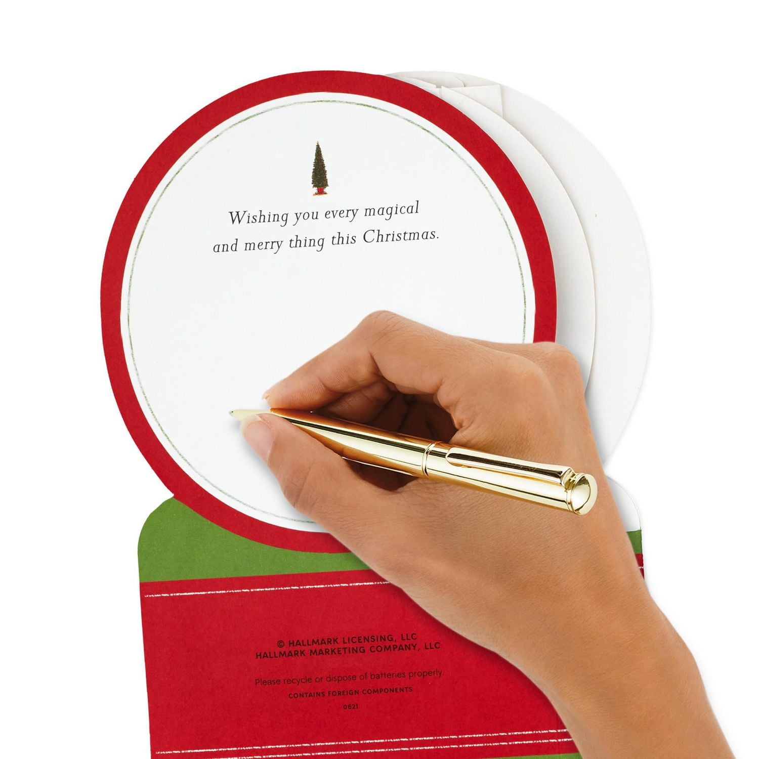 Hallmark Paper Wonder Musical 3D Pop-Up Christmas Card (Night Before Christmas Snow Globe, Plays "Up on the Housetop")