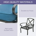 thumbnail image 4 of SUNCROWN Patio Chairs Outdoor Wrought Iron Dining Chairs with Peacock Blue Cushions, Set of 2, 4 of 6