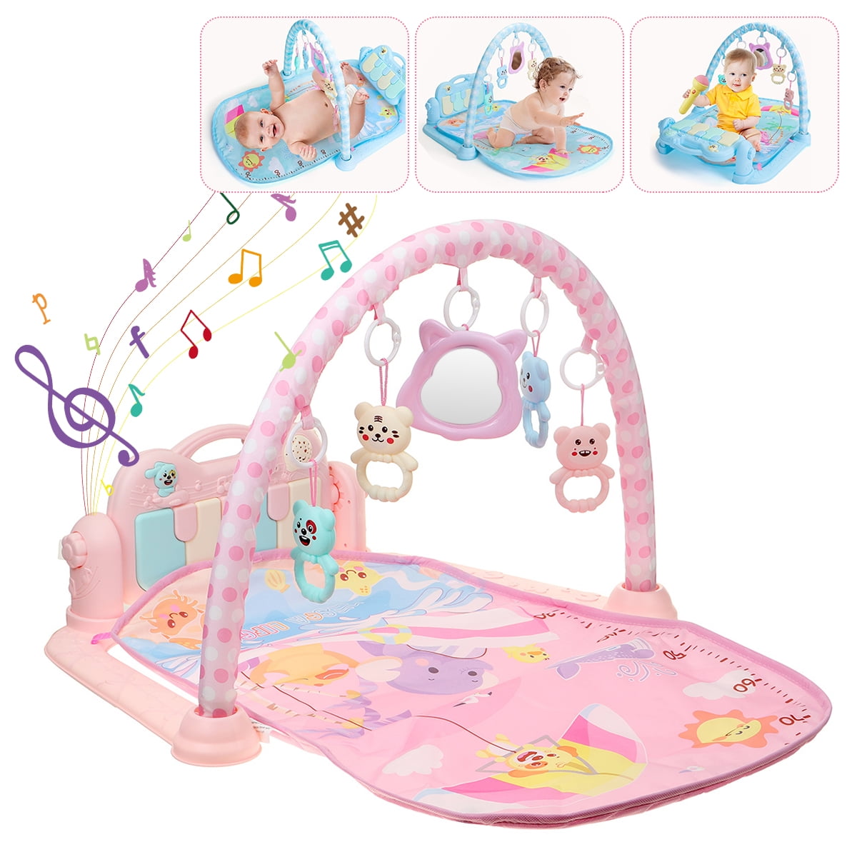 Baby Infant Gym Fitness Crawling Play Mat Floor Piano ...