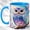 Blue, variant on Pastel Owl Accent Mug, 11oz Ceramic Coffee Cup for Owl Lovers