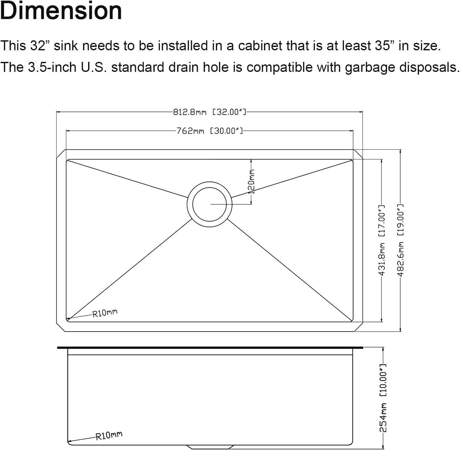 Izzovium 32 Inch Gunmetal Black Undermount Workstation Kitchen Sink, 16 Gauge Stainless Steel Single Bowl Sink with Accessories, 10 Inch Deep, R10 Radius, Handmade Design