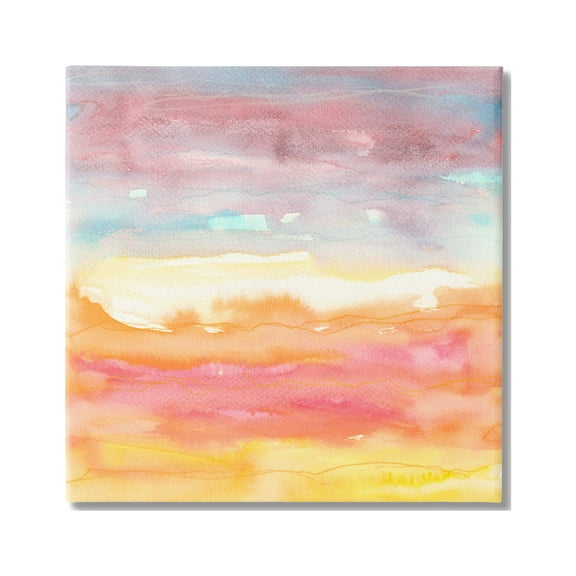 Stupell Industries Abstract Landscape Red Orange Sun Rays Watercolor Painting Gallery Wrapped Canvas Print Wall Art, Design by Elvira Errico