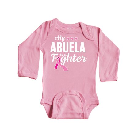 

Inktastic Breast Cancer Awareness My Abuela is a Fighter Gift Baby Boy or Baby Girl Long Sleeve Bodysuit