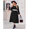 thumbnail image 5 of Plus Size Fall Dresses Women Long Sleeve Midi Casual Pocket Dress | Breathable Material, Crewneck A-Line Dresses, Loose Fit, Fall Fashion 2026, 5 of 5