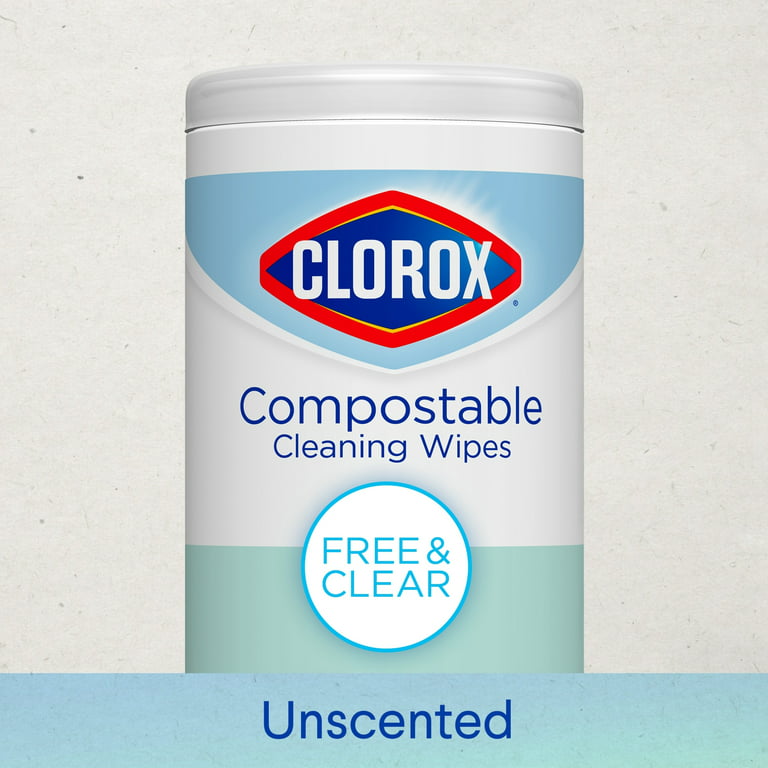 Clorox Compostable Cleaning Wipes - All Purpose Wipes - Unscented