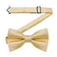 thumbnail image 2 of Gold Bow Ties for Men Pretied Bowties Champagne Solid Color Satin Bow Tie Formal Business Tuxedo Adjustable Bowtie Wedding Party Light Yellow Beige, 2 of 7