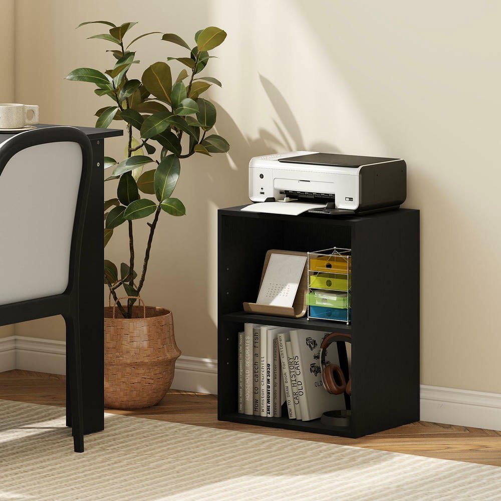 Resenkos 2-Cube Adjustable Bookcase, 5-Position Shelf, Floor Standing, Black