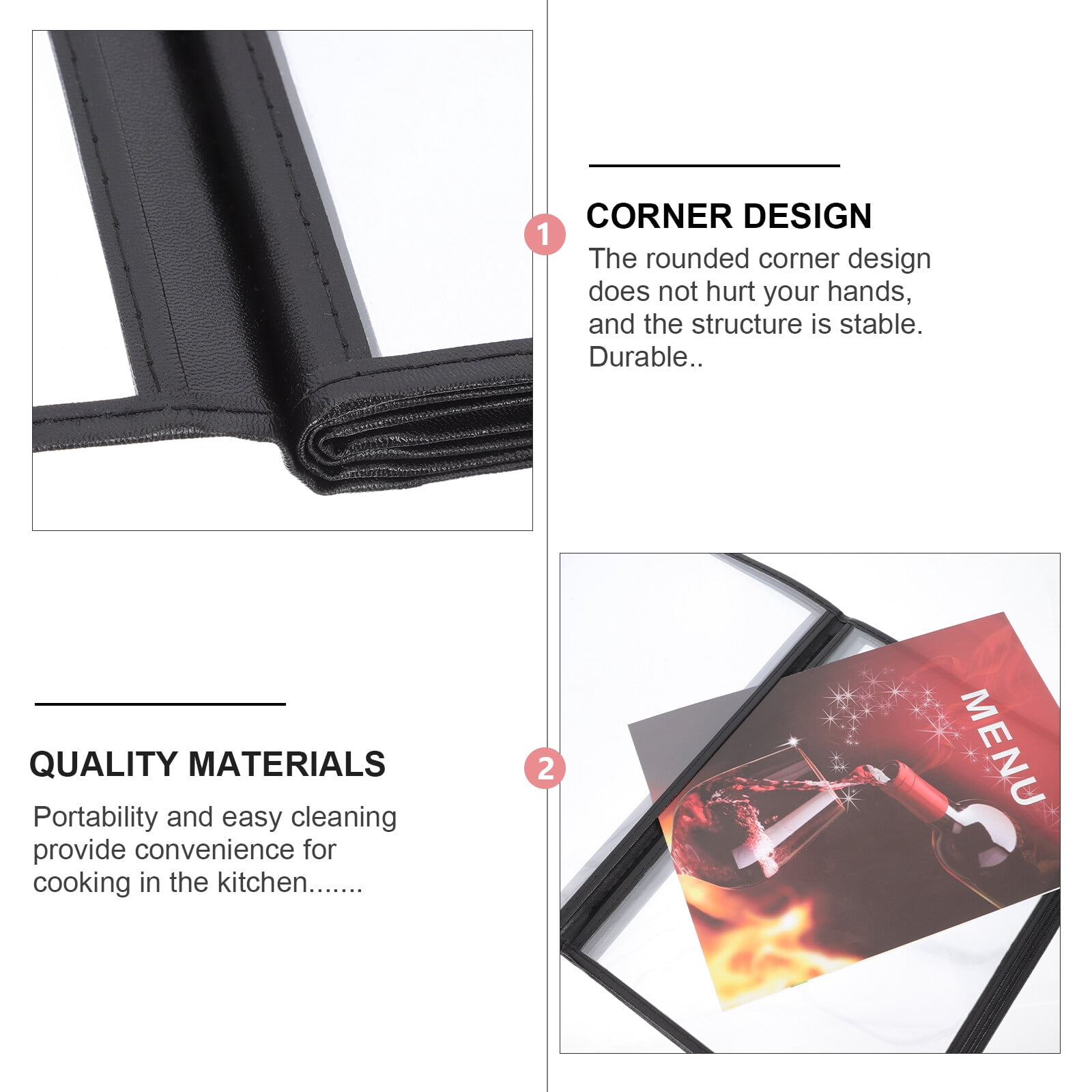 Shuliwen Menu Cover Waterproof Restaurant Menu Protective Cover Transparent Recipe Book Protector