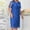 Blue, variant on Lolmot Plus Size Dresses for Curvy Women Short Sleeve Round Neck Loose Spliced Embroidered Lace Cocktail Party Dress