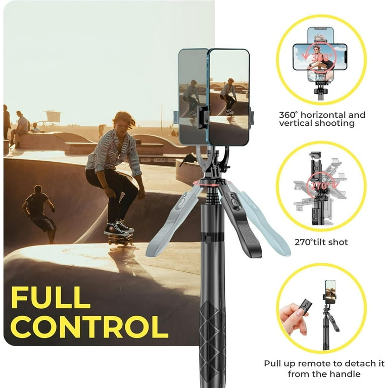 62" Phone Tripod & Selfie Stick, Tripod For IPhone With Remote, All-in-1 Cell Phone Stand, Portable, Extendable Stand For Selfies Video Recording Vlog Compatible Iphone