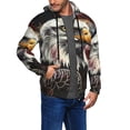 thumbnail image 2 of Honeii Retro American Eagle A Print Hoodies for Men, Pullover & Full Zip, Breathable Zip up Hoodie, Sweatshirt-3X-Large, 2 of 5