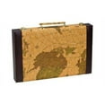 thumbnail image 2 of CHH Imports 15 Inch Backgammon Set In Brown Vinyl Map Design Case, 2 of 2