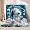 thumbnail image 3 of Manta de perro Snoopy americano, suave y esponjosa, con dibujos animados, tamaño king, de lujo, para niños y adultos, para sofá cama, regalo, 3 of 5