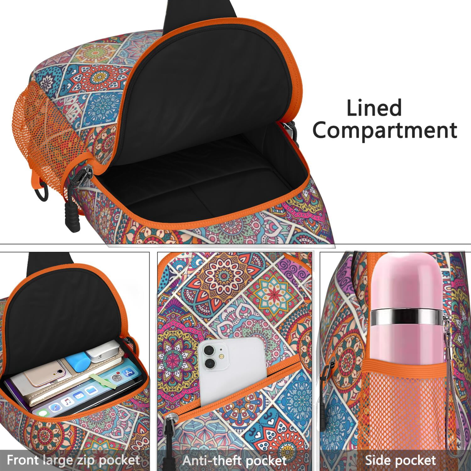 Rustic Home Decor Inspired Sling Bag Spacious Chest Bag for Commuters Artistic & Versatile