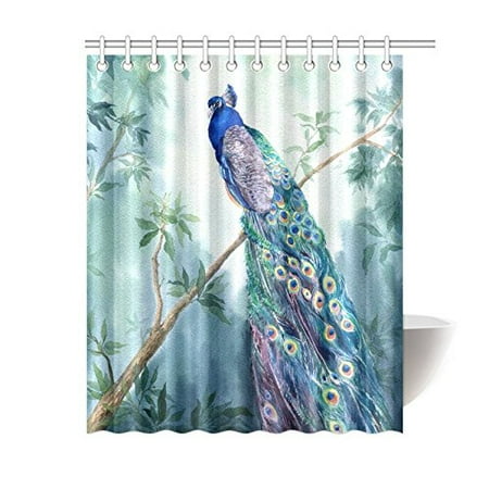 Elegant Bathroom Sets BPBOP Paradise Garden Shower Curtain, Elegant Peacock Polyester Fabric Shower Curtain Bathroom Sets 60x72 Inches ()