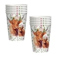 thumbnail image 2 of TanSiDing Highlands Cow Disposable Paper Cups Vintage Floral Party Supplies Rustic Farmhouse Theme Celebration, 2 of 6