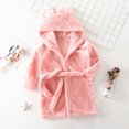 thumbnail image 2 of NOLDARES Kids Toddler Cartoon Hooded Plush Robe Animal Pajamas Fleece Bathrobe Children Sleepwear(H303-Pink), 2 of 9