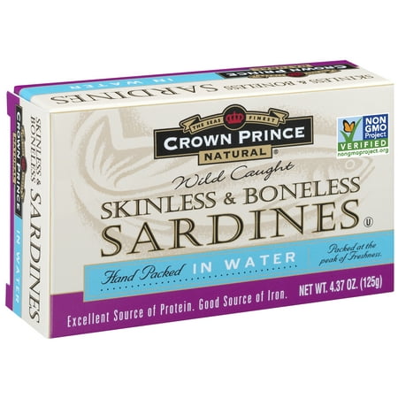 (2 Pack) Crown Prince Natural Skinless & Boneless Sardines In Water, 4.37
