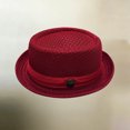 thumbnail image 5 of Men Breathable Soft Cool Mesh Pork Pie Hat, Summer Sun Protection Short Brim Crushable Fedora Hat Lightweight Outdoor Beach Travel Fashion formal Trilby Cap Wine, 5 of 5