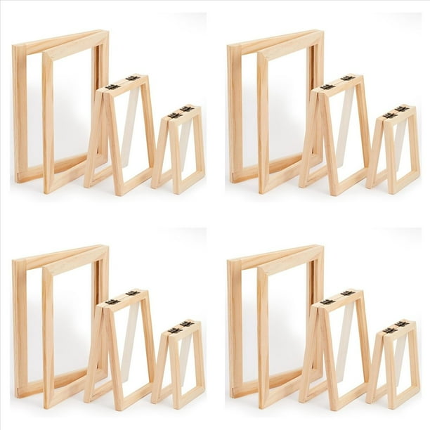 12 Piezas de Molde para Fabricación de Papel de Madera, Kit de Pantalla para Fabricación de Papel, de 3 Tamaños para Manualidades de Papel DIY (A7, A6, A5)