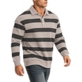 thumbnail image 4 of Zysthvn Casual Men Tops and Shirts Polo Striped Golf Long Sleeve T Shirts for Men Lightweight Button Turn Down Collar Vintage Tops, 4 of 6