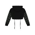 thumbnail image 4 of Alvivi Junior Girls Jazz Hip Hop Dance Performance Costume Drawstring Hooded Crop Top Sweatshirt Black 14, 4 of 5