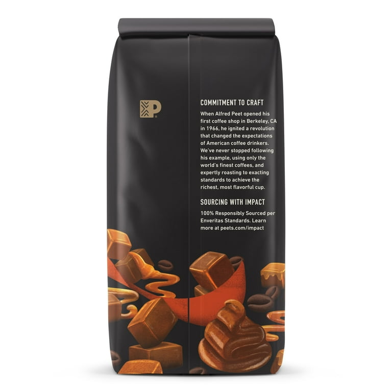 Peet s Coffee Caramel Flavored Premium Light Roast Ground Coffee Arabica 10 oz Walmart