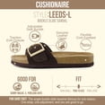 thumbnail image 3 of Cushionaire Leeds 100% Genuine Leather Suede Womens Sandals, Comfortable Slides for Women with Adjustable Statement Buckle, 3 of 22