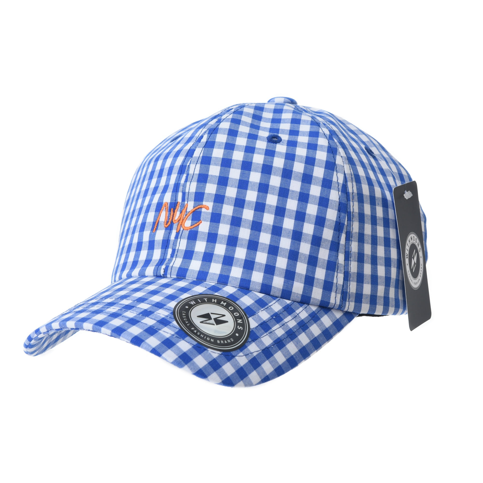 Men Gingham Pattern Baseball Cap