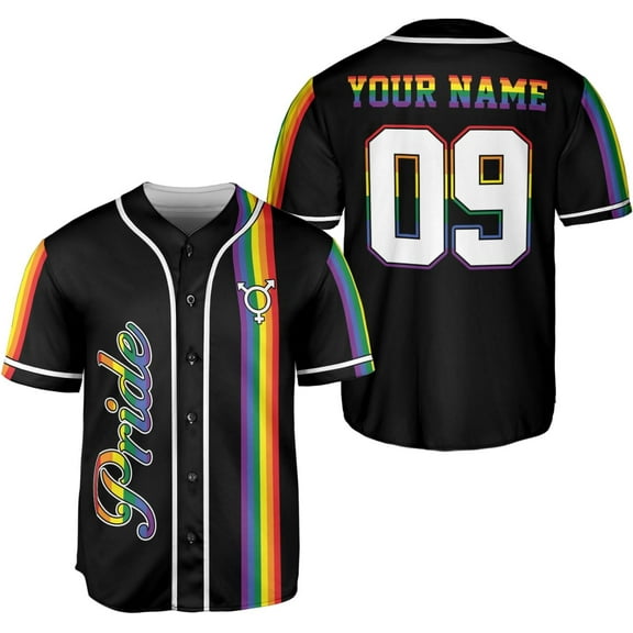 LGBT Pride Baseball Jersey Custom Rainbow Custom Shirt Month Love is Love Equality Gay Clothing Flag Jersey Team Name (S)
