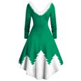 thumbnail image 5 of Herrnalise Women’s Dresses Summer 2024 Long Sleeve Christmas Printed Furry V-Neck Draw Back Swing Party Dress S-2XL, 5 of 5
