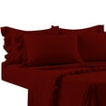 thumbnail image 4 of 4 Piece Corner Ruffle Sheet Set, 3" Inch Corner Ruffle On Flat Sheet, 15 Inch Deep Pocket, 100% Egyptian Cotton, 800 TC, King Size, Solid Burgundy, 4 of 6