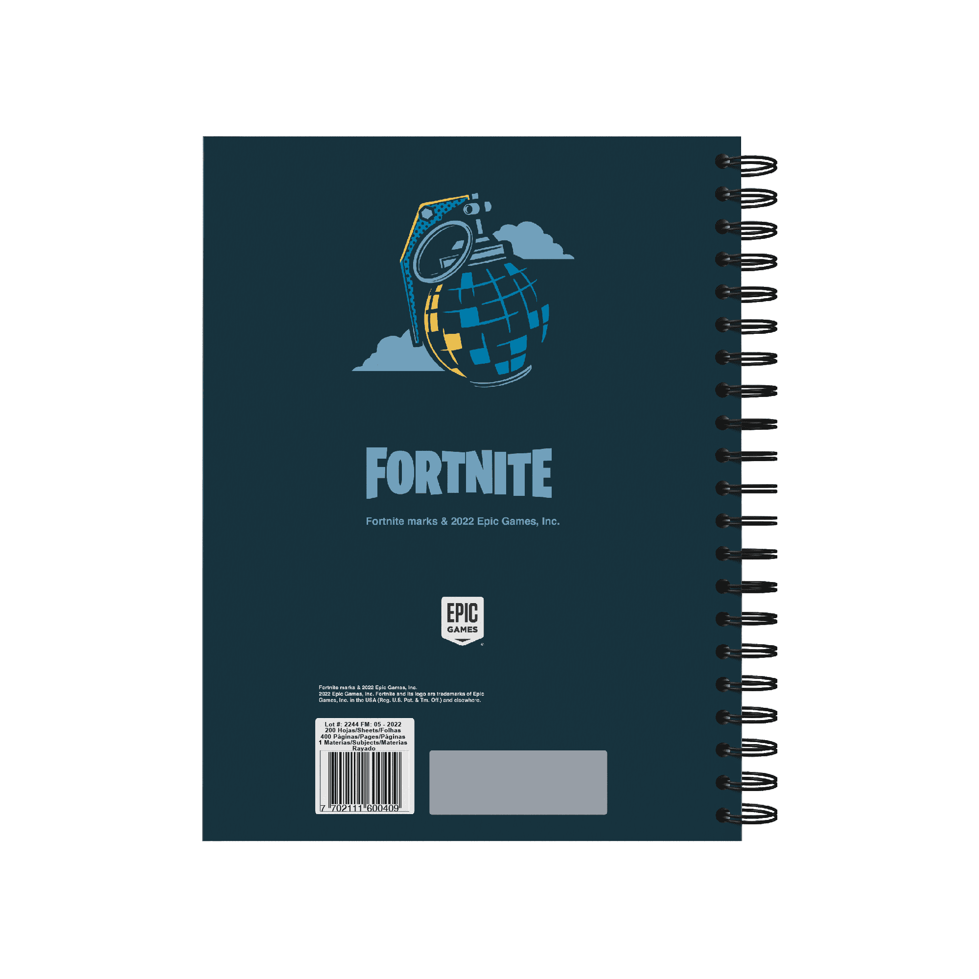 Norma Fortnite DB Large Wide Rule Spiral Notebook 9" x 11" Multicolor 200 Sheets