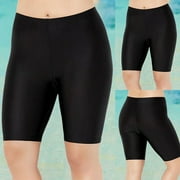 Dyfzdhu Swim Shorts Women Swimsuits For All Plus Size Bike Short Tight Quarter Pants Cycling Swimming Trunks Quick Drying Black