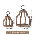 thumbnail image 6 of Nuptio Wood Lanterns Decorative Indoor: Farmhouse Hanging Candle Holder Set of 2 Brown Table Centerpiece Fireplace Mantle Shelf Rustic Home Decor Fall Ornaments, 6 of 7
