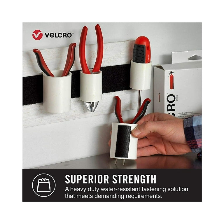 VELCRO Brand Industrial Strength Heavy Duty 4in x 2in Strips White